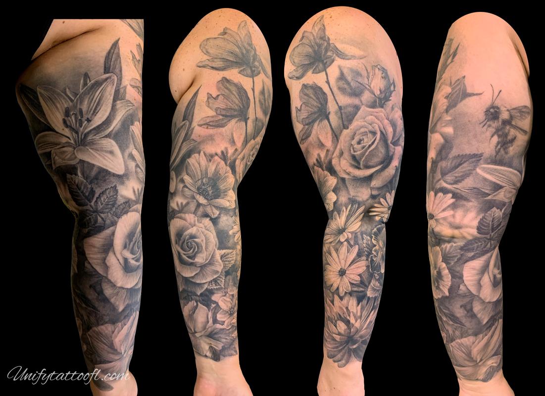 Floral Sleeve By Pepper Tattoos 